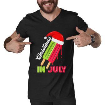 Christmas In July Watermelon Ice Pops Fun Christmas In July Men V-Neck Tshirt - Monsterry CA