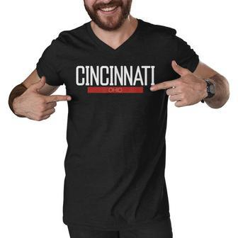 Cincinnati Ohio Souvenir Vintage Ohio Cincinnati Men V-Neck Tshirt - Thegiftio UK
