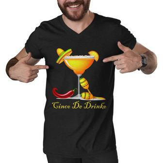 Cinco De Drinko Margarita Mayo Funny Day Of The Dead Men V-Neck Tshirt - Monsterry CA