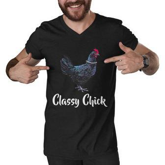 Classy Chick - Funny Cute Men V-Neck Tshirt - Monsterry CA