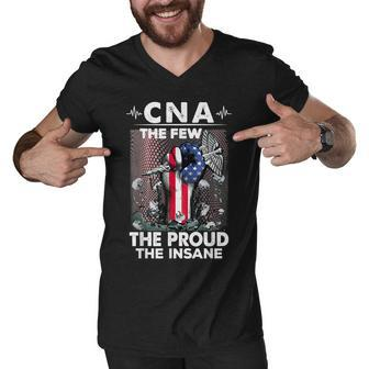 Cna Emt The Few The Proud The Insane Usa American Flag Men V-Neck Tshirt - Thegiftio UK