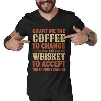 Coffee And Whiskey Men V-Neck Tshirt - Monsterry