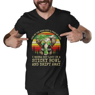 Cool Elephant Smoking Weed Bong Marijuana Cannabis Stoner Men V-Neck Tshirt - Monsterry CA