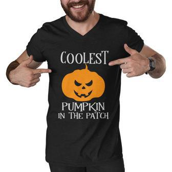 Coolest Pumpkin In The Patch Halloween Quote V2 Men V-Neck Tshirt - Monsterry AU