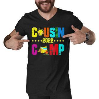 Cousin Camp 2022 Family Camping Summer Vacation Crew V2 Men V-Neck Tshirt - Seseable