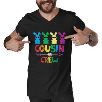 Cousin Crew Cute Bunny Rabbit Matching Easter Day Men V-Neck Tshirt - Monsterry