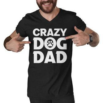 Crazy Dog Dad V2 Men V-Neck Tshirt - Seseable