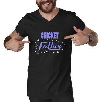 Cricket Father Gift Cricket Player Gift Men V-Neck Tshirt - Monsterry