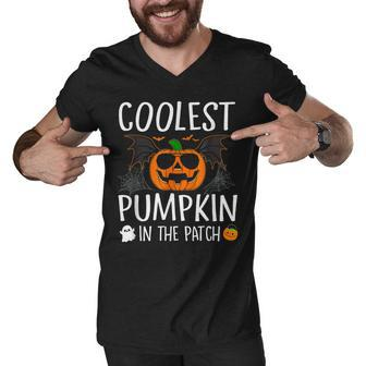 Cute Baby Shower Party Coolest Pumpkin In The Patch Men V-Neck Tshirt - Thegiftio UK
