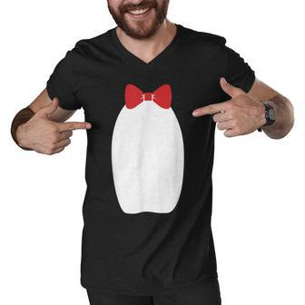 Cute Fancy Penguin Bow Tie Halloween Costume Funny Men V-Neck Tshirt - Thegiftio UK