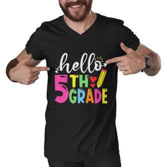 Cute Hello Fifth Grade Outfit Happy Last Day Of School Great Gift Men V-Neck Tshirt - Monsterry DE