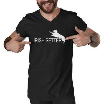 Cute Irish Setter Dog Men V-Neck Tshirt - Monsterry