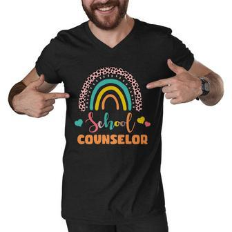 Cute School Counselor Rainbow Men V-Neck Tshirt - Monsterry UK