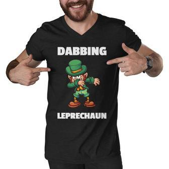 Dabbing Leprechaun Graphic Design Printed Casual Daily Basic Men V-Neck Tshirt - Thegiftio UK