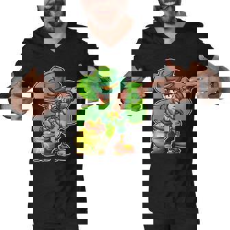 Dabbing Leprechaun Pot Of Gold Men V-Neck Tshirt - Monsterry