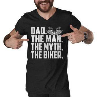 Dad The Biker Men V-Neck Tshirt - Seseable