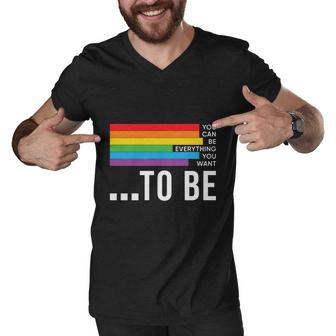 Dare To Be Yourself Lgbt Pride Month Men V-Neck Tshirt - Monsterry