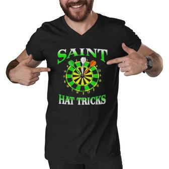 Darts Saint Hat Trick Irish St Patricks Day Men V-Neck Tshirt - Thegiftio UK