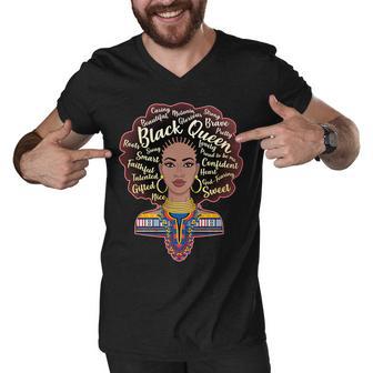 Dashiki Black Queen Men V-Neck Tshirt - Monsterry AU