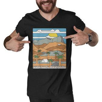 Daytime El Capitan Guadalupe Mountains National Park Texas Men V-Neck Tshirt - Seseable