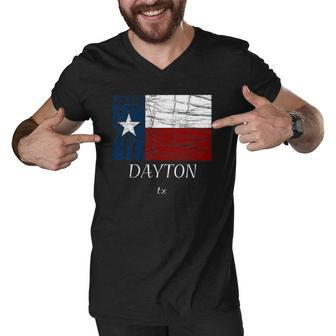 Dayton Tx Texas Flag City State Gift Men V-Neck Tshirt | Mazezy