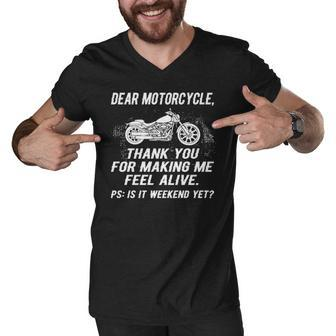 Dear Motorcycle Men V-Neck Tshirt - Seseable