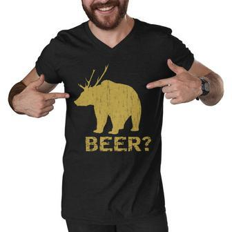 Deer Bear Beer Moose Elk Hunting Funny Tshirt Men V-Neck Tshirt - Monsterry CA