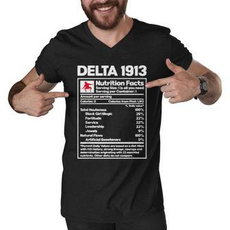 Delta-1913 Ingredients Elephant Sigma-Theta Nutrition Facts Men V-Neck Tshirt - Thegiftio UK
