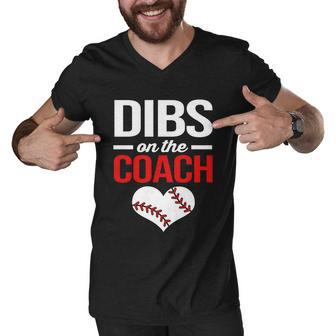 Dibs On The Coach Baseball Women Gift Men V-Neck Tshirt - Monsterry AU