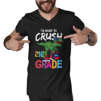 Dinosaur Im Ready To Crush 2Nd Grade Back To School First Day Of School Men V-Neck Tshirt - Monsterry AU