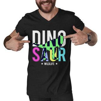 Dinosaur Wildlife Tshirt Men V-Neck Tshirt - Monsterry DE