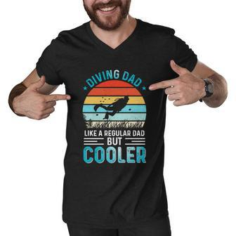 Diving Dad Fathers Day Gifts For Father Scuba Diving Graphic Design Printed Casual Daily Basic Men V-Neck Tshirt