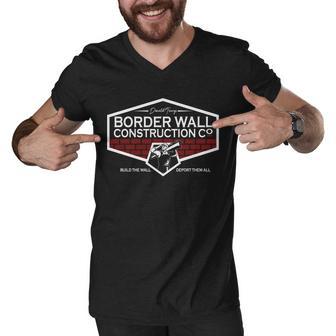 Donald Trump Border Wall Construction Tshirt Men V-Neck Tshirt - Monsterry UK