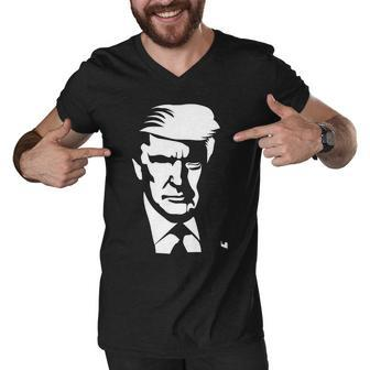 Donald Trump Silhouette Tshirt Men V-Neck Tshirt - Monsterry