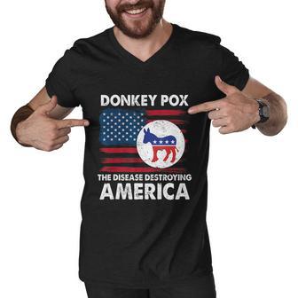 Donkey Pox The Disease Destroying America Anti Biden Men V-Neck Tshirt - Monsterry