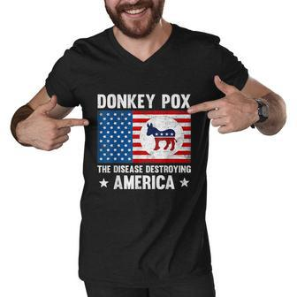 Donkey Pox The Disease Destroying America Funny Anti Biden V3 Men V-Neck Tshirt - Monsterry