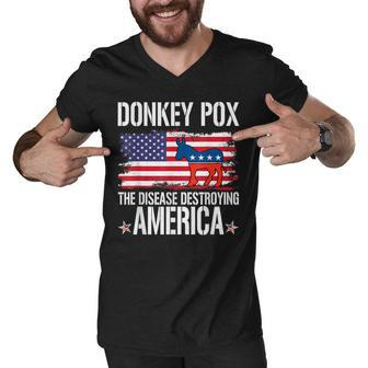 Donkey Pox The Disease Destroying America Funny Donkeypox Men V-Neck Tshirt - Thegiftio UK