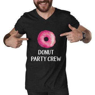 Donut Party Crew Funny Gift Donut Birthday Party Favors Graphic Design Printed Casual Daily Basic Men V-Neck Tshirt - Thegiftio UK