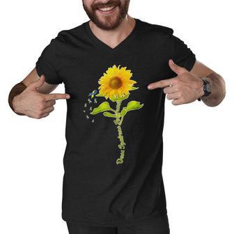 Down Syndrome Awareness Sunflower Men V-Neck Tshirt - Monsterry DE