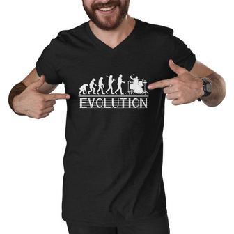 Drummer Evolution Men V-Neck Tshirt - Monsterry DE