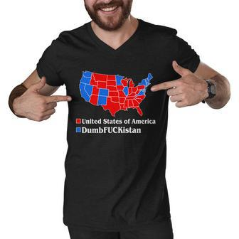 Dumbfuckistan Vs United States Of America Election Map Republicans Men V-Neck Tshirt - Monsterry