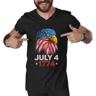 Eagle 4Th Of July Usa American Flag American Patriotic Eagle Gift Men V-Neck Tshirt - Monsterry