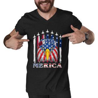 Eagle Mullet 4Th Of July Usa American Flag Merica Gift V3 Men V-Neck Tshirt - Monsterry UK