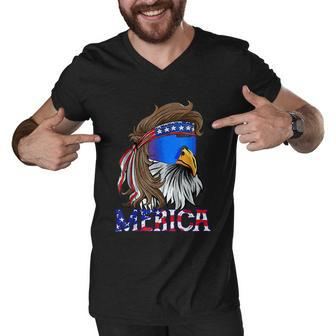 Eagle Mullet 4Th Of July Usa American Flag Merica Gift V9 Men V-Neck Tshirt - Monsterry