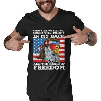 Eagle Mullet Party In The Back Sound Of Freedom 4Th Of July Gift Men V-Neck Tshirt - Monsterry AU