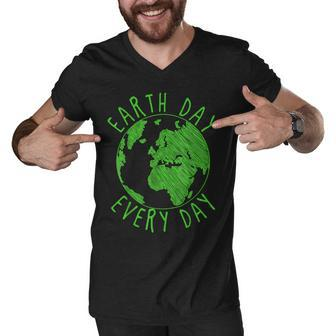 Earth Anniversary Environmental Awareness Earth Day Men V-Neck Tshirt - Thegiftio UK