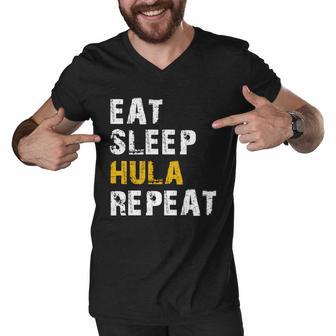 Eat Sleep Hula Hoop Repeat Men V-Neck Tshirt - Monsterry UK