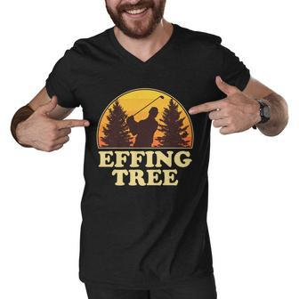 Effing Tree Funny Vintage Golfing Tshirt Men V-Neck Tshirt - Monsterry
