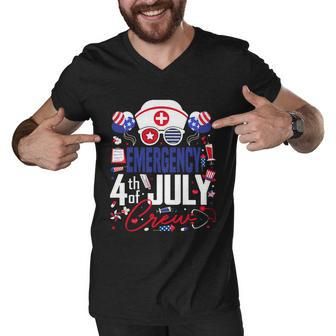Emergency Nurse 4Th Of July Crew Independence Day Patriotic Cute Gift Men V-Neck Tshirt - Monsterry