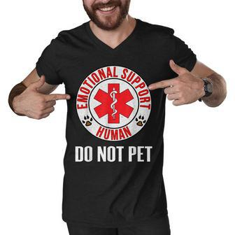 Emotional Support Human Do Not Pet - Service Dog Love Humor Men V-Neck Tshirt - Thegiftio UK